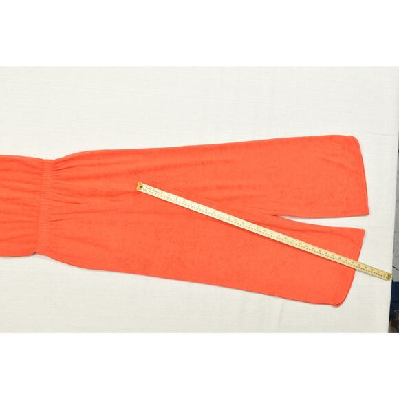 Offline by Aerie Terry Jumpsuit US Size XXS Strapless Wide Leg Orange Cotton NEW - Picture 4 of 8